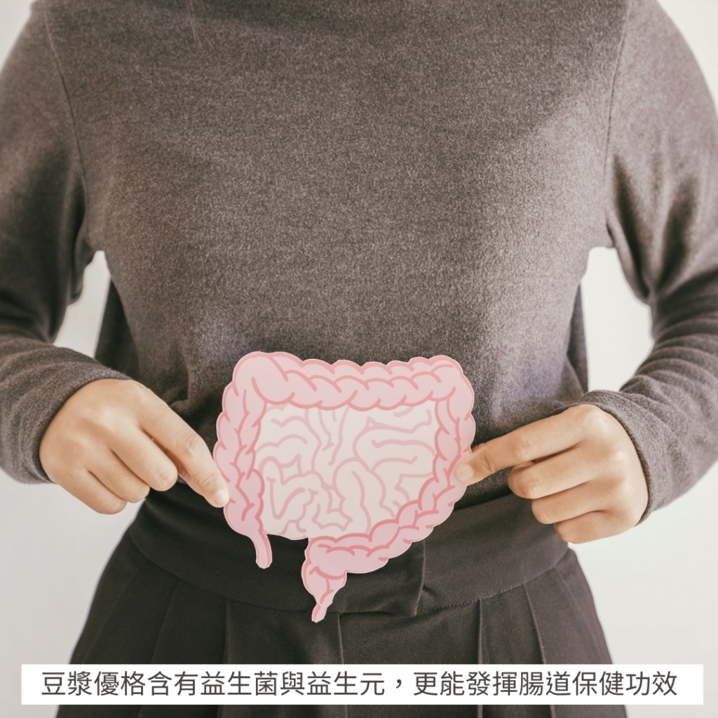 與牛奶優格不同，豆漿優格同時含有益生菌與益生元，更能發揮腸道保健功效
